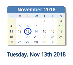 november 13 2018